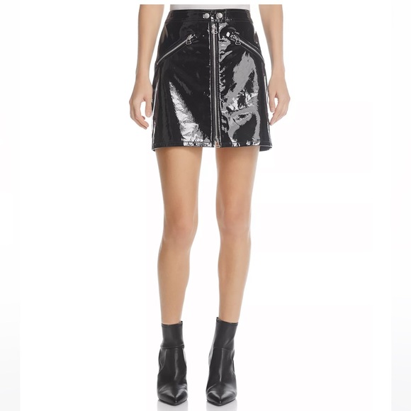 Rag & Bone Racer Patent-leather mini skirt. Size Us 25. - Picture 1 of 7